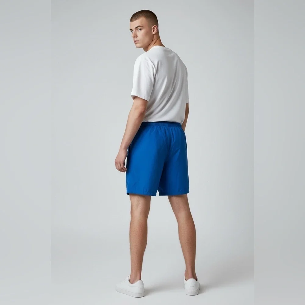 Nike royal blue polyester Men’s  swim trunks Large pockets elastic waist string